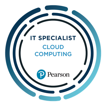 A digital badge for IT Specialist Cloud Computing certification by Pearson.
