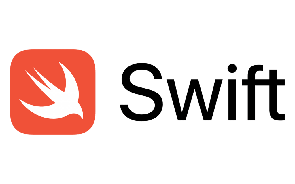 Swift logo with red square and white bird on a white background