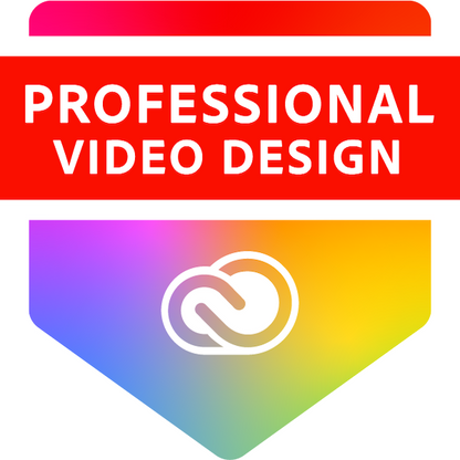 Logo with 'Professional Video Design' text and a colorful gradient background