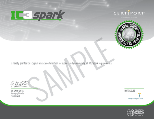 A sample certificate for the ESB (Entrepreneurship and Small Business) certification.