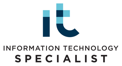 Logo of Information Technology Specialist with a stylized 'IT' on a white background