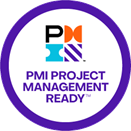 PMI Project Management Ready logo with purple circle and text