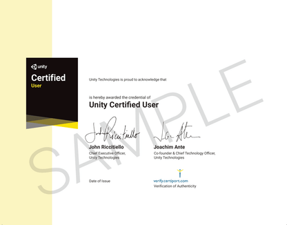 Unity (UCU) VR Developer Certification - with retake