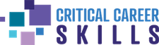 Logo with text 'Critical Career Skills' featuring geometric shapes.