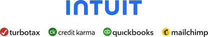 Intuit logo with Turbotax, Credit Karma, QuickBooks, and Mailchimp logos below.